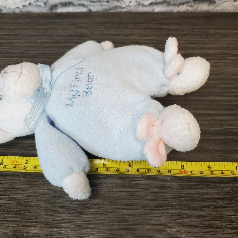 Carter's Prestige‎ Toy My First 1st Bear Rattle Plush Baby Blue Teddy Bunny Feet